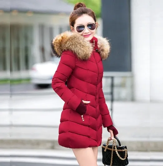 Bella Fox Fur Collar Parka Coat