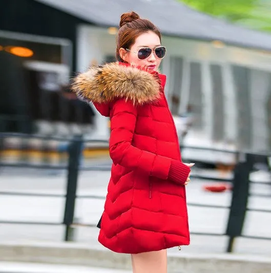Bella Fox Fur Collar Parka Coat
