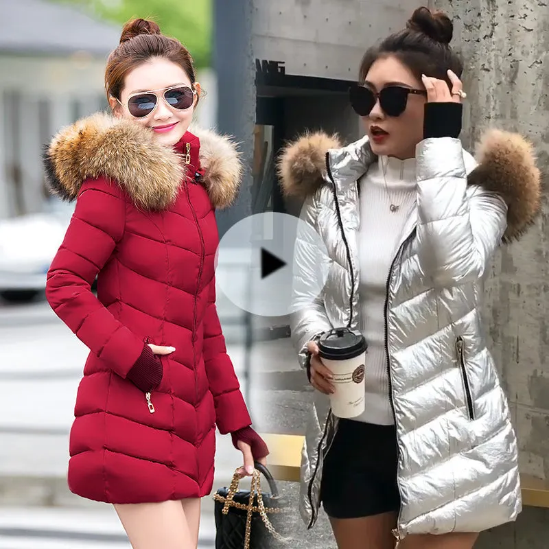 Bella Fox Fur Collar Parka Coat