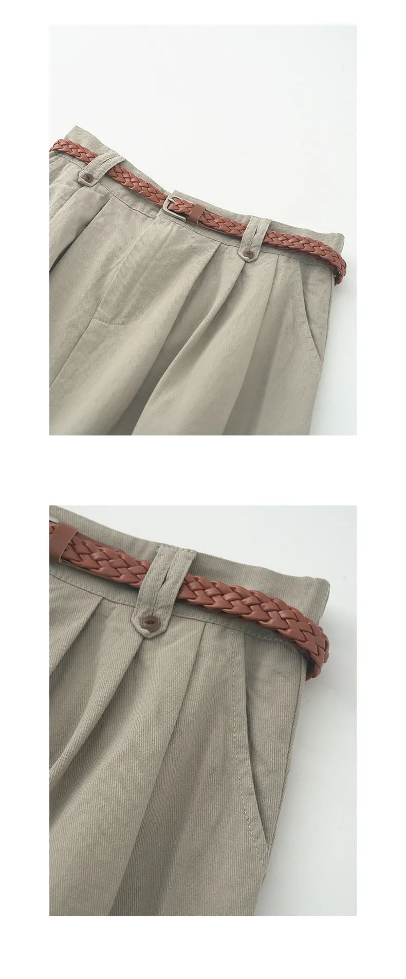 Belted A-line skirt