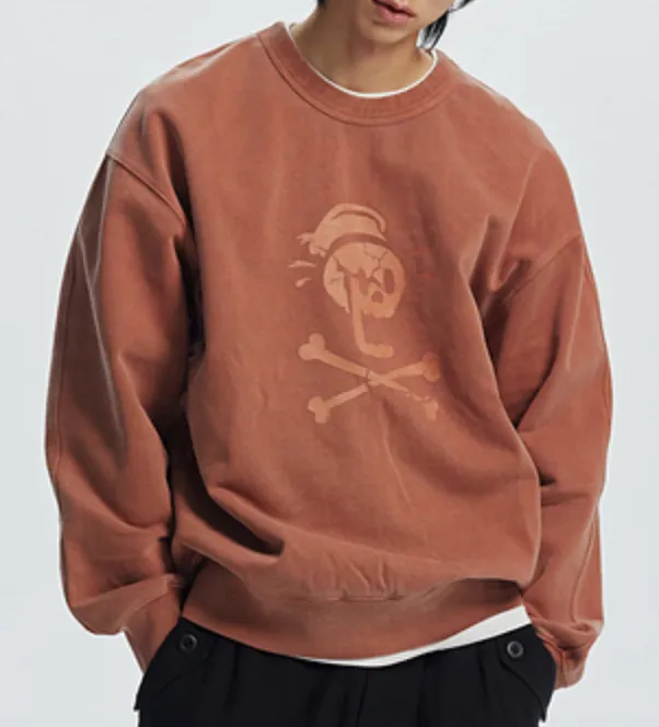 BLACK FLAG PIGMENT DYEING SWEATSHIRT - BRICK