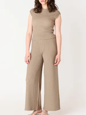 BLACK TAPE Textured Short Sleeve Drop Shoulder Top and Wide Leg Pant Set