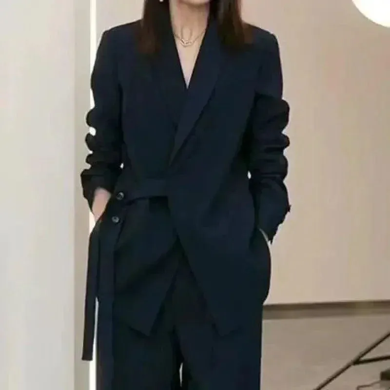 Blazers Wide Leg Pants Two Piece Set
