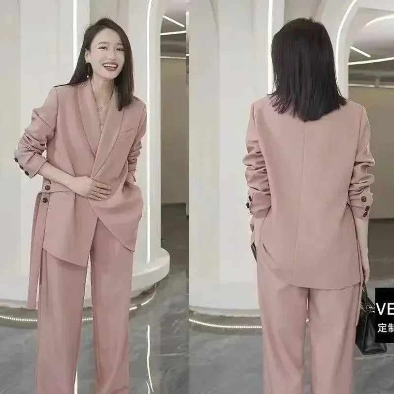 Blazers Wide Leg Pants Two Piece Set