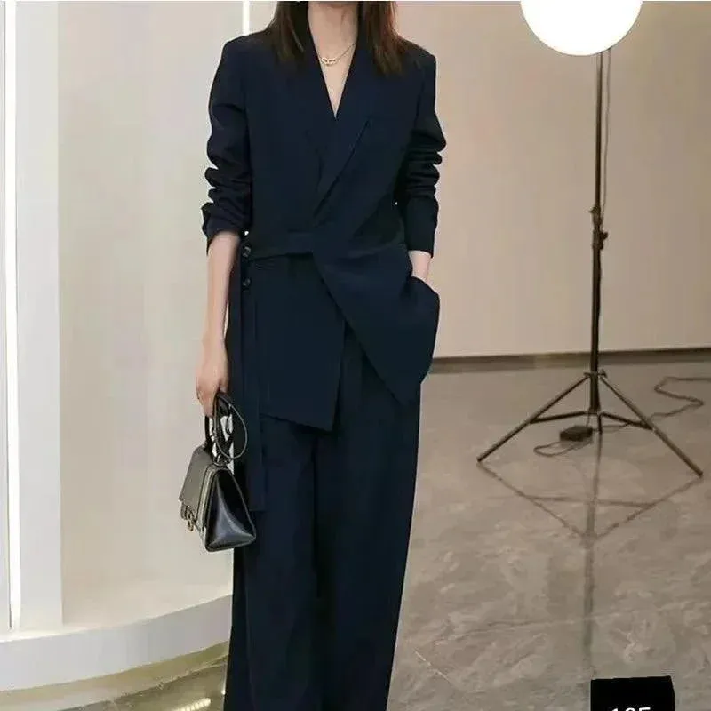 Blazers Wide Leg Pants Two Piece Set