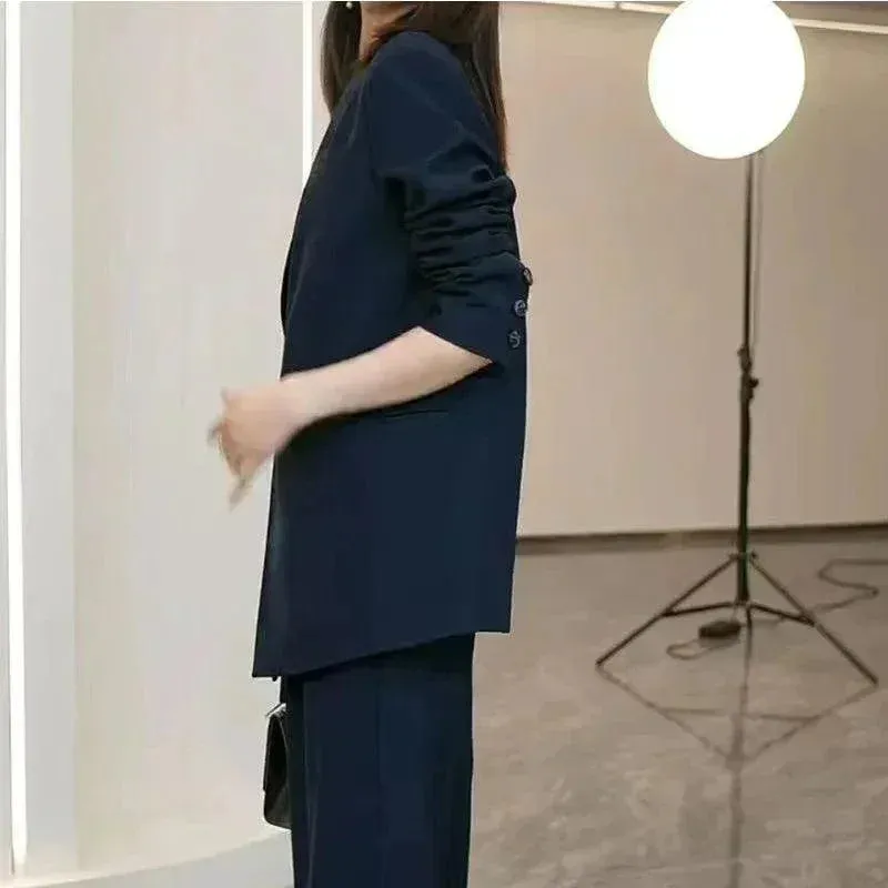 Blazers Wide Leg Pants Two Piece Set
