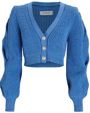 Blue Marcelyn Twisted Sleeve Cardigan