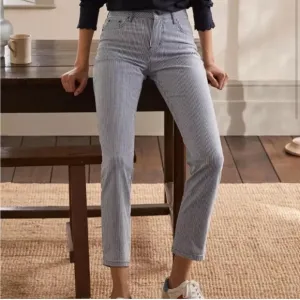 Boden Slim Straight Striped Blue and White Jeans