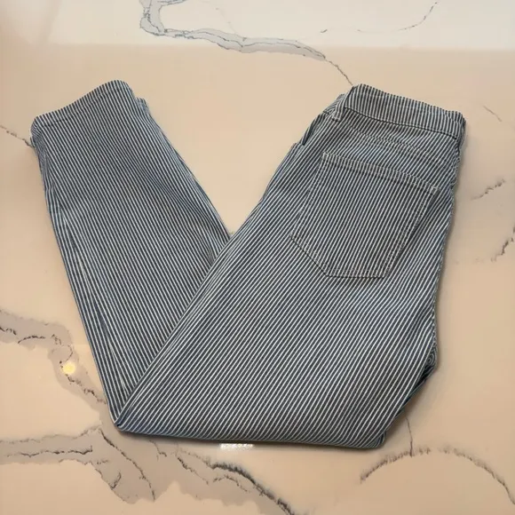 Boden Slim Straight Striped Blue and White Jeans