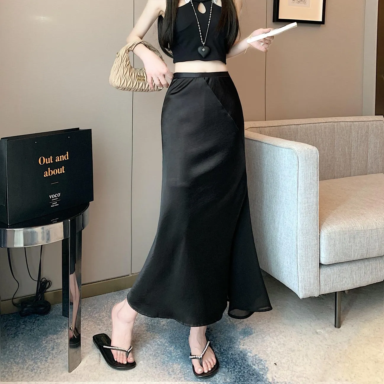 Bodycon Patchwork Mesh Pencil Skirt for Effortless Style