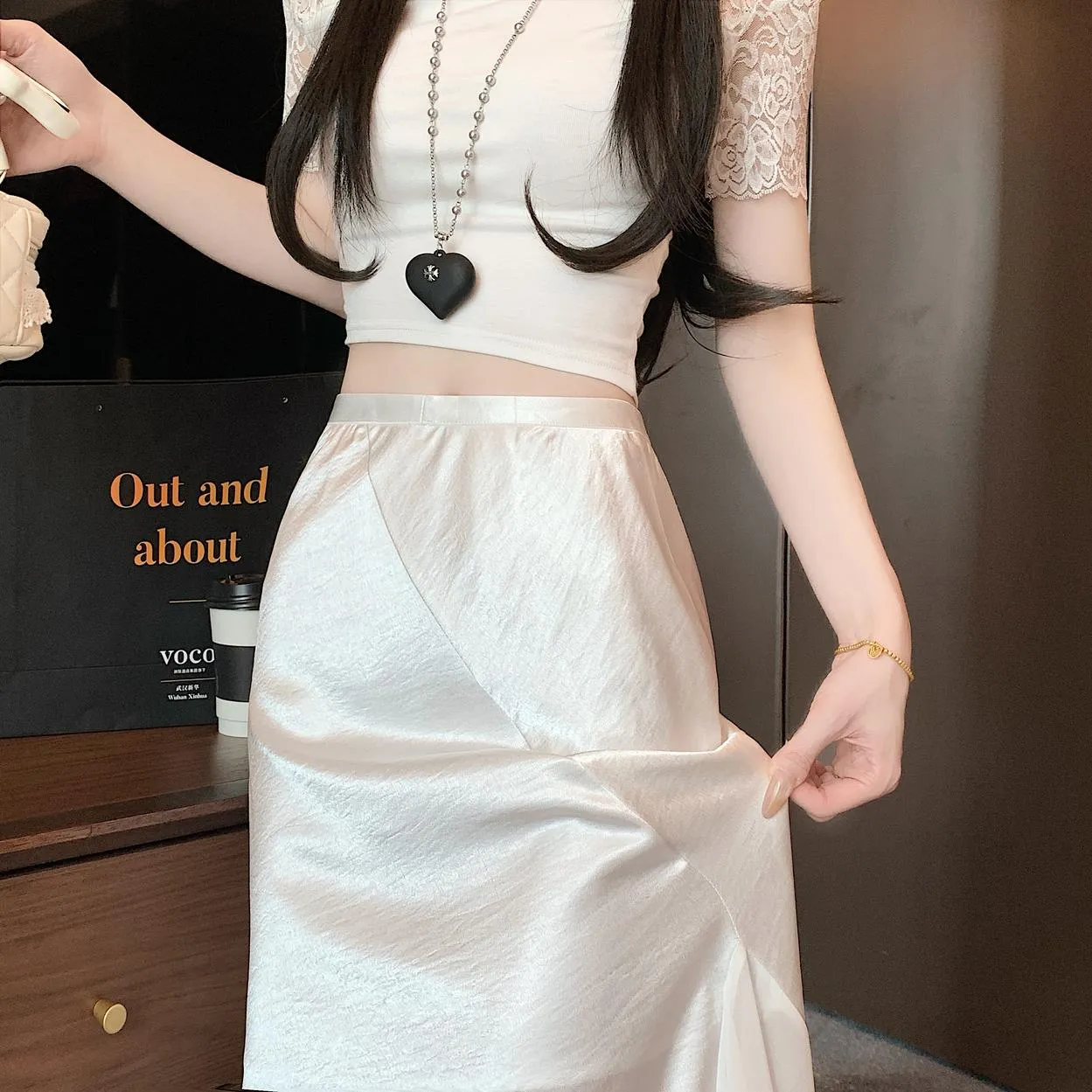 Bodycon Patchwork Mesh Pencil Skirt for Effortless Style
