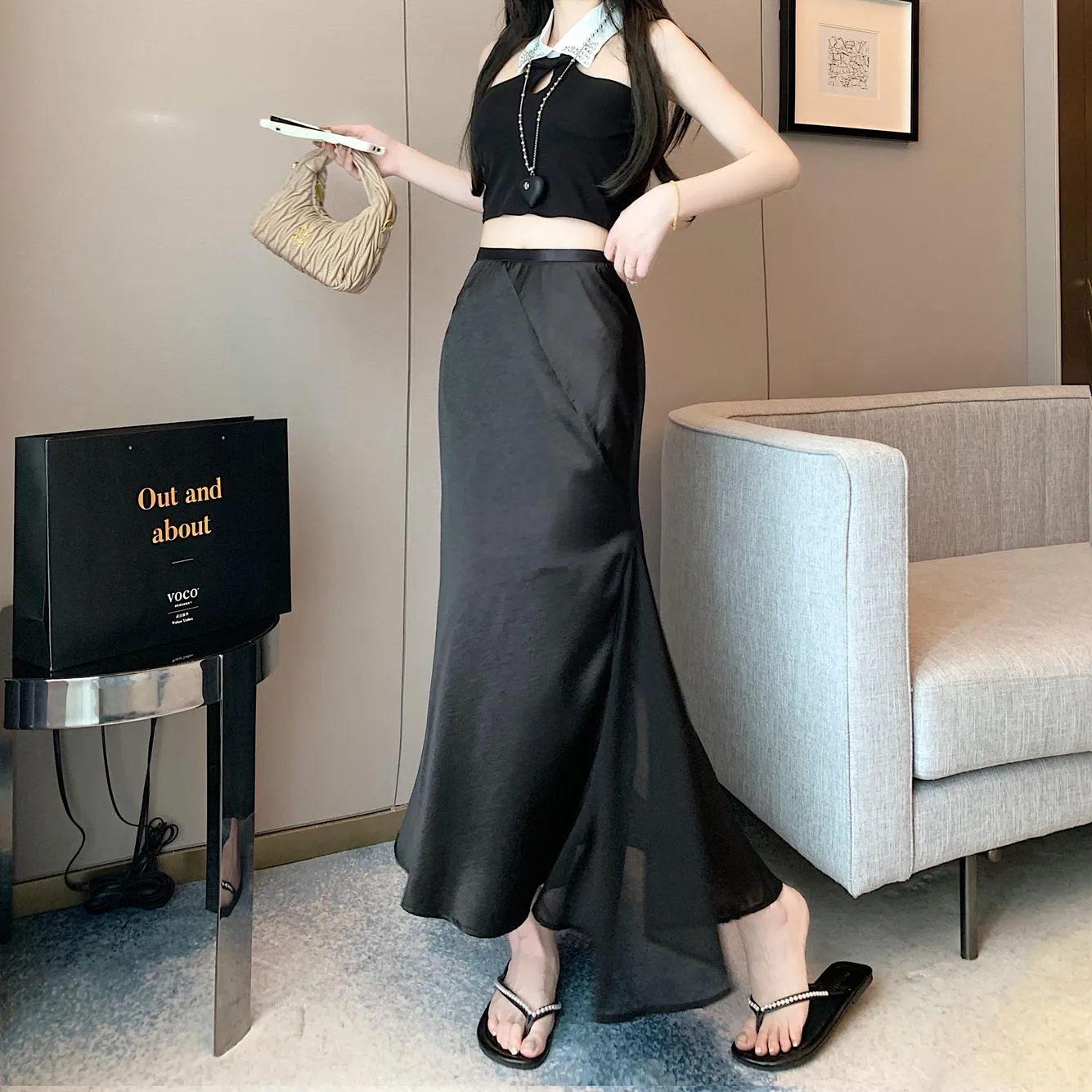 Bodycon Patchwork Mesh Pencil Skirt for Effortless Style