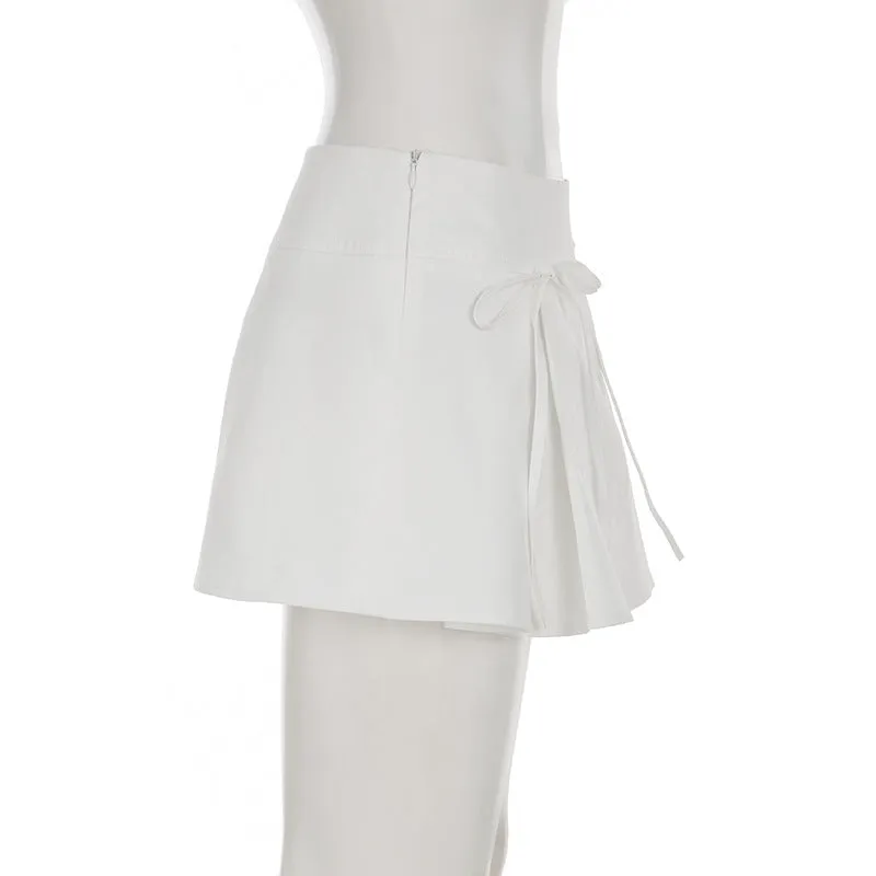 Bowknot short A-line skirt