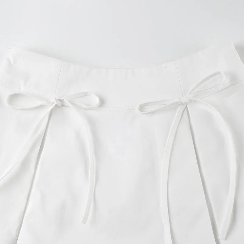 Bowknot short A-line skirt