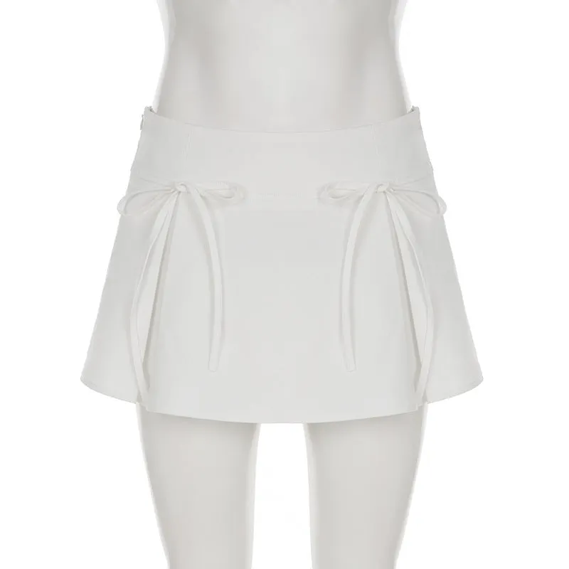 Bowknot short A-line skirt