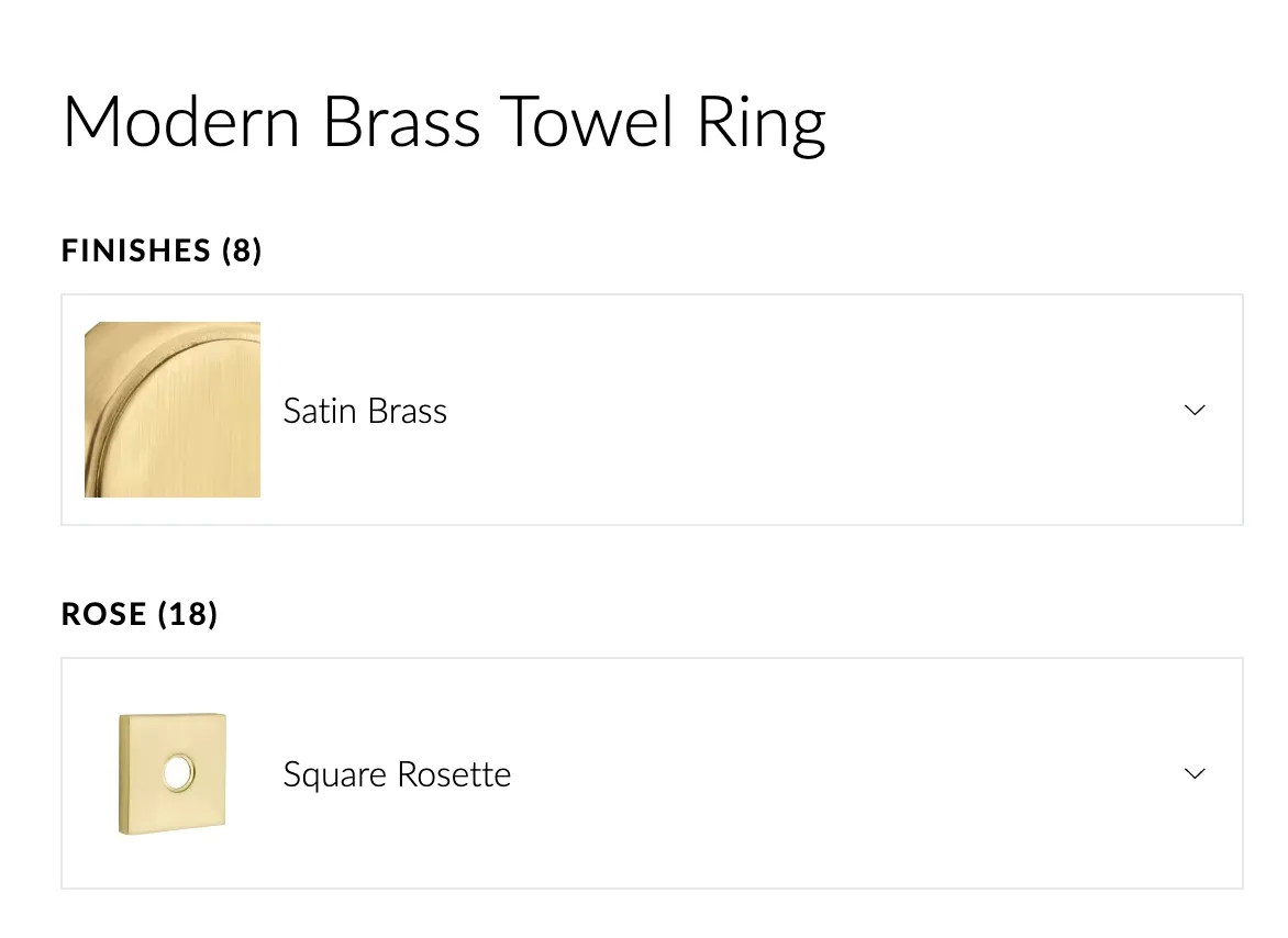 Brass Modern Towel Ring in Satin Brass