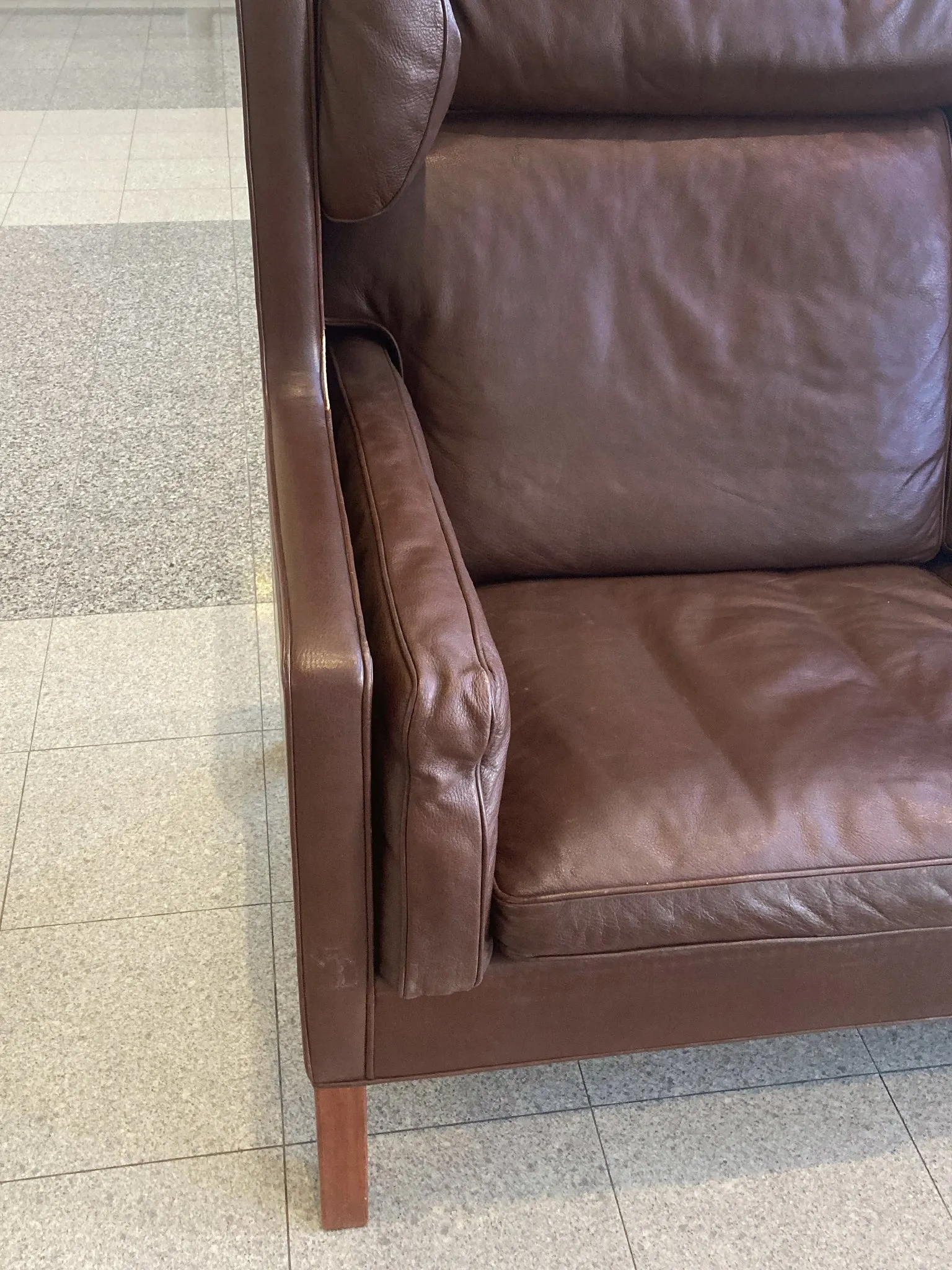 Børge Mogensen Leather Coupé Sofa Model 2192