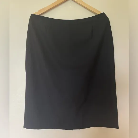 Brooks Brothers Black Stretch Wool Blend Lined Pencil Skirt Women's Size 12