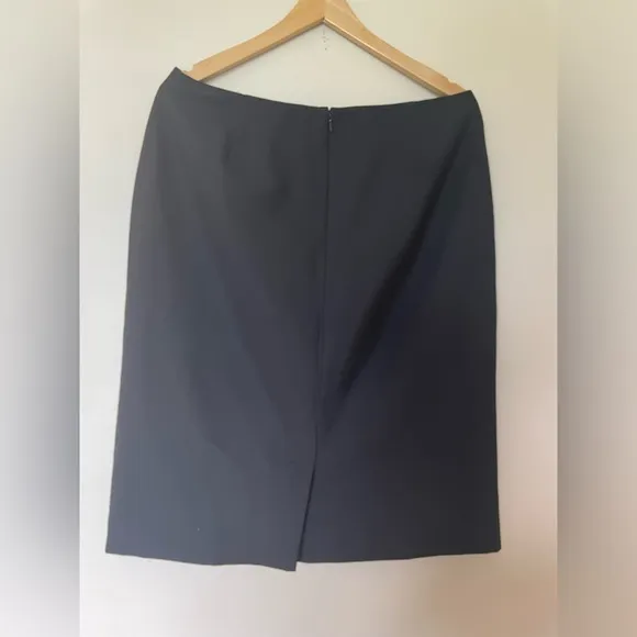Brooks Brothers Black Stretch Wool Blend Lined Pencil Skirt Women's Size 12