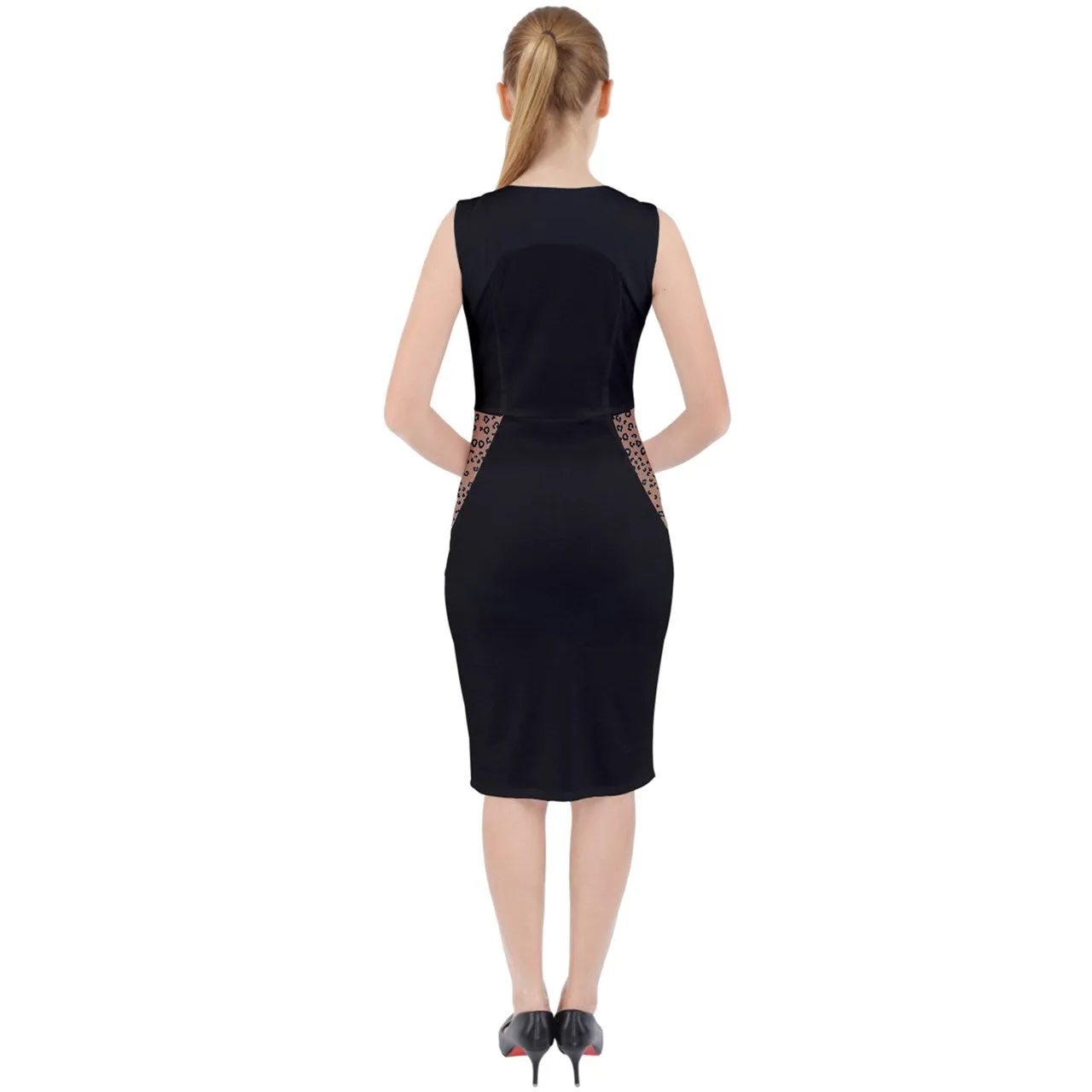 brown cheetah Midi Bodycon Dress
