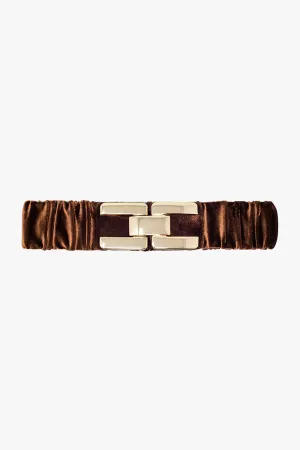 BROWN ELASTIC VELVET BELT