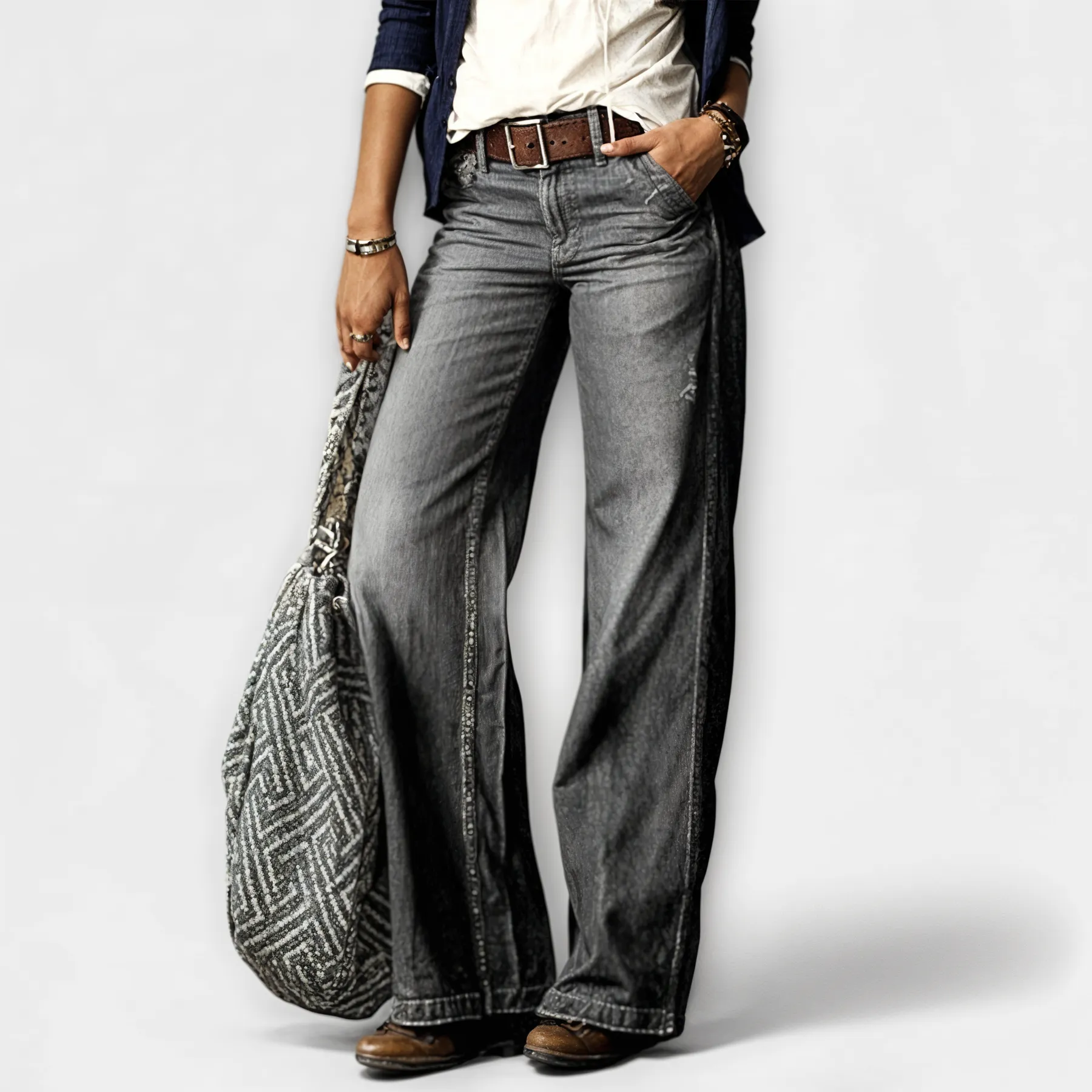 Caleb – Elegant Wide Leg Denim Trousers