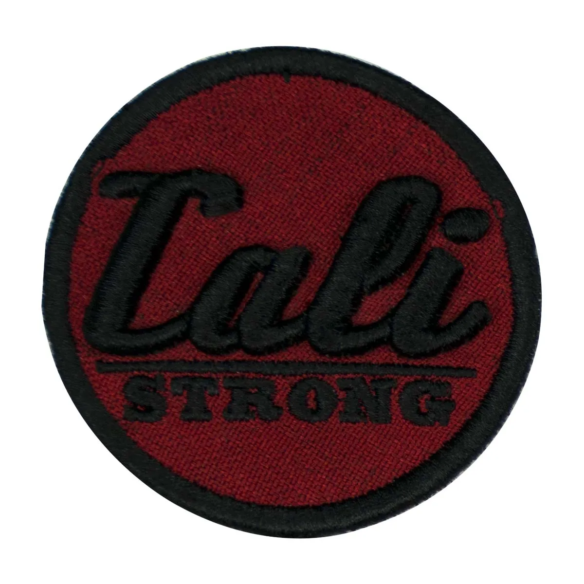 CALI Strong Black Maroon 3D Round Hook-and-Loop Morale Patch