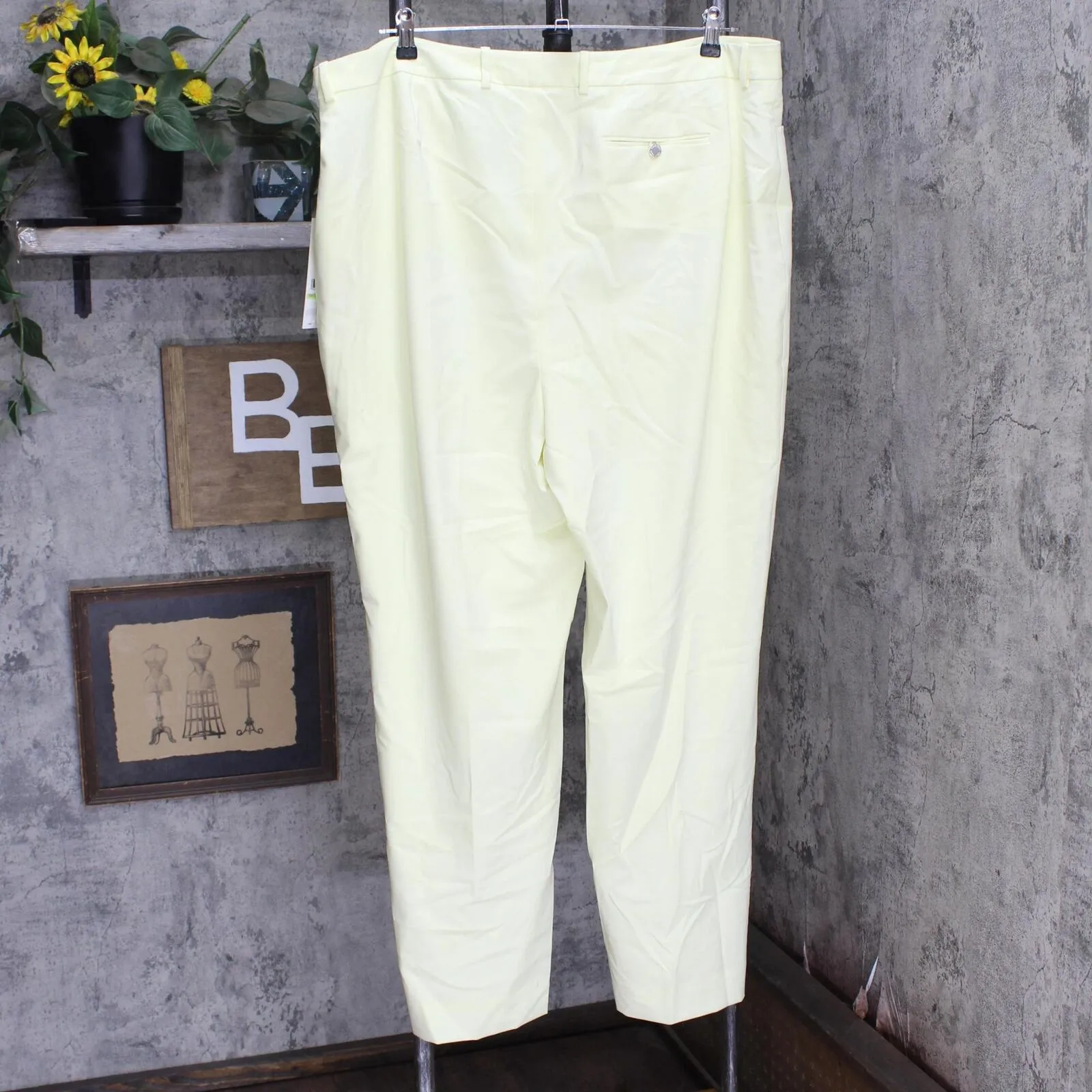 Calvin Klein Plus Size Lux Modern-Fit Straight-Leg Pants Endive Yellow 18W