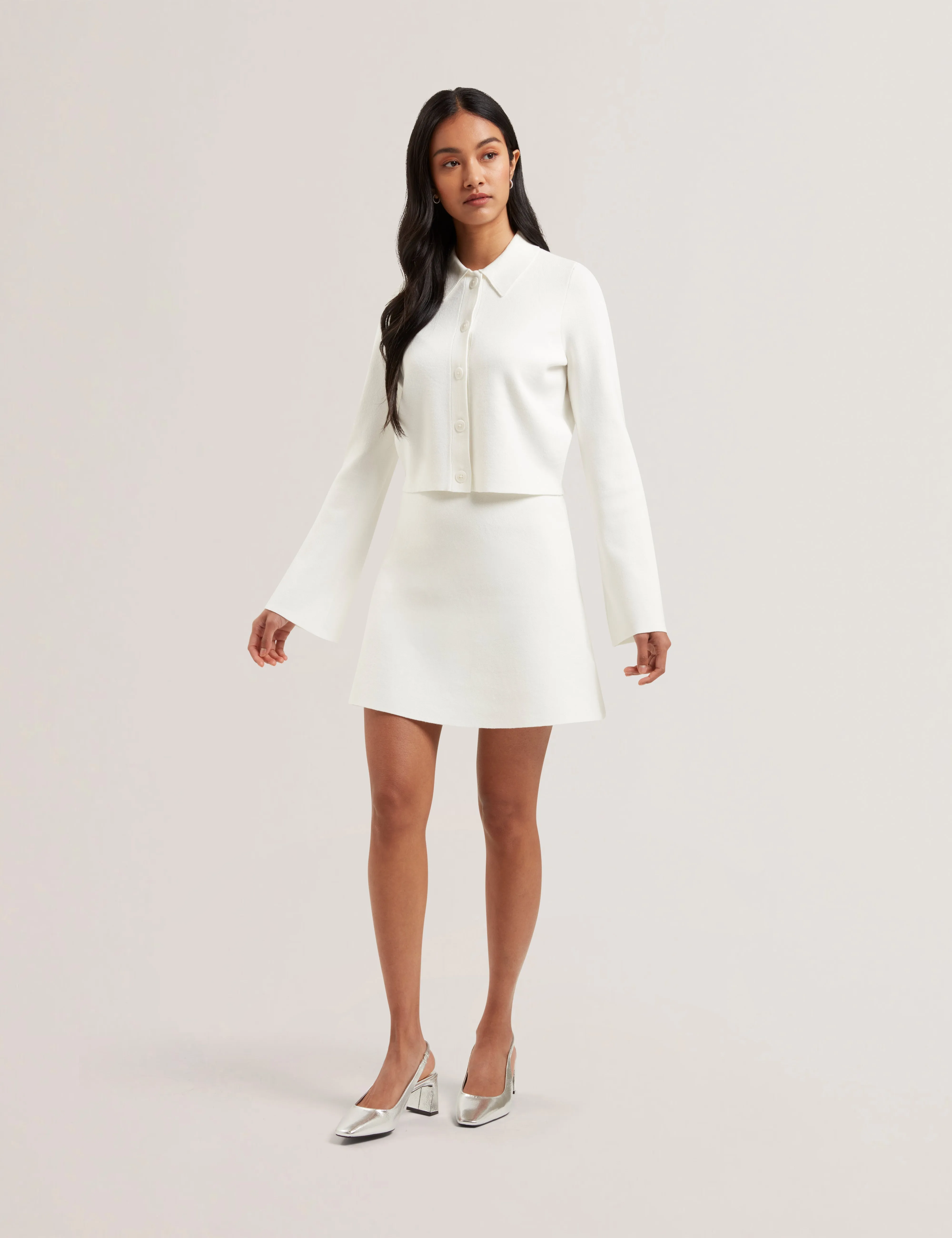 Camies A Line Knit Skirt Ivory