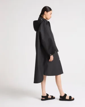 Cape-style parka in technical fabric