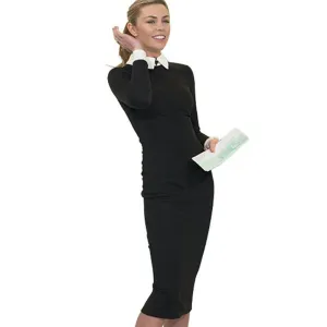 Career Women Autumn Turn-down Collar Fit Work Dress Vintage Elegant Business office Pencil bodycon Midi Dress 751