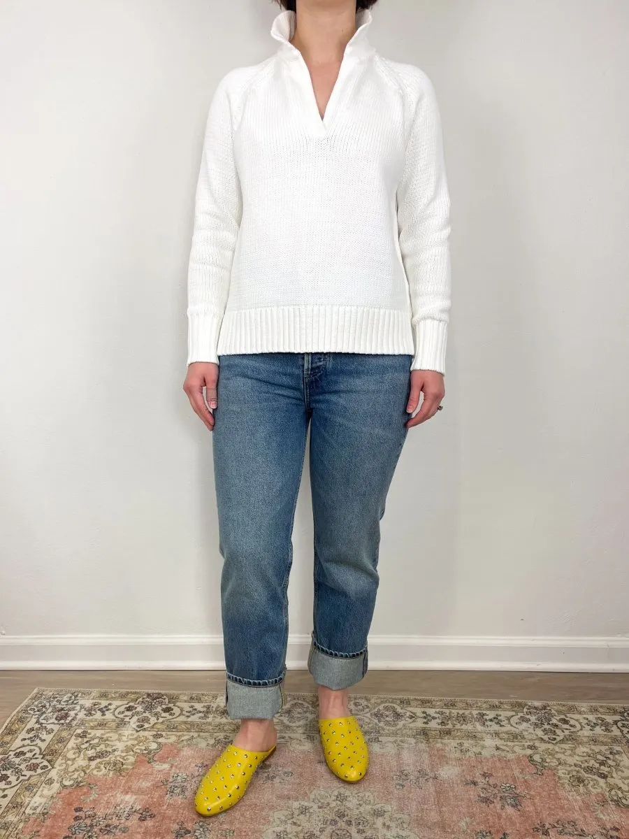 Catherine JC Sweater in Chalk Cotton