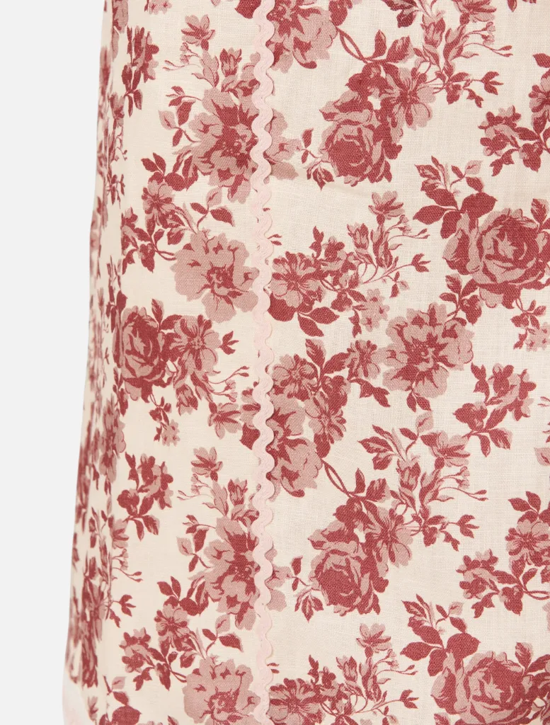 Cherri Midi Skirt - Red Floral Print