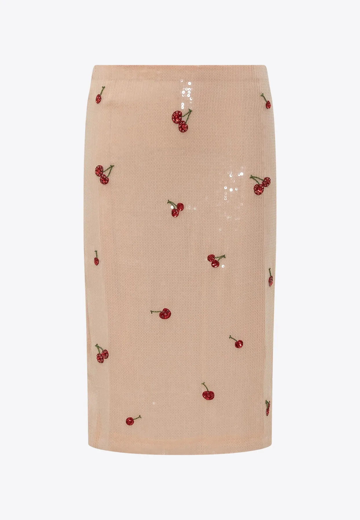 Cherries Sequin Embellished Skirt