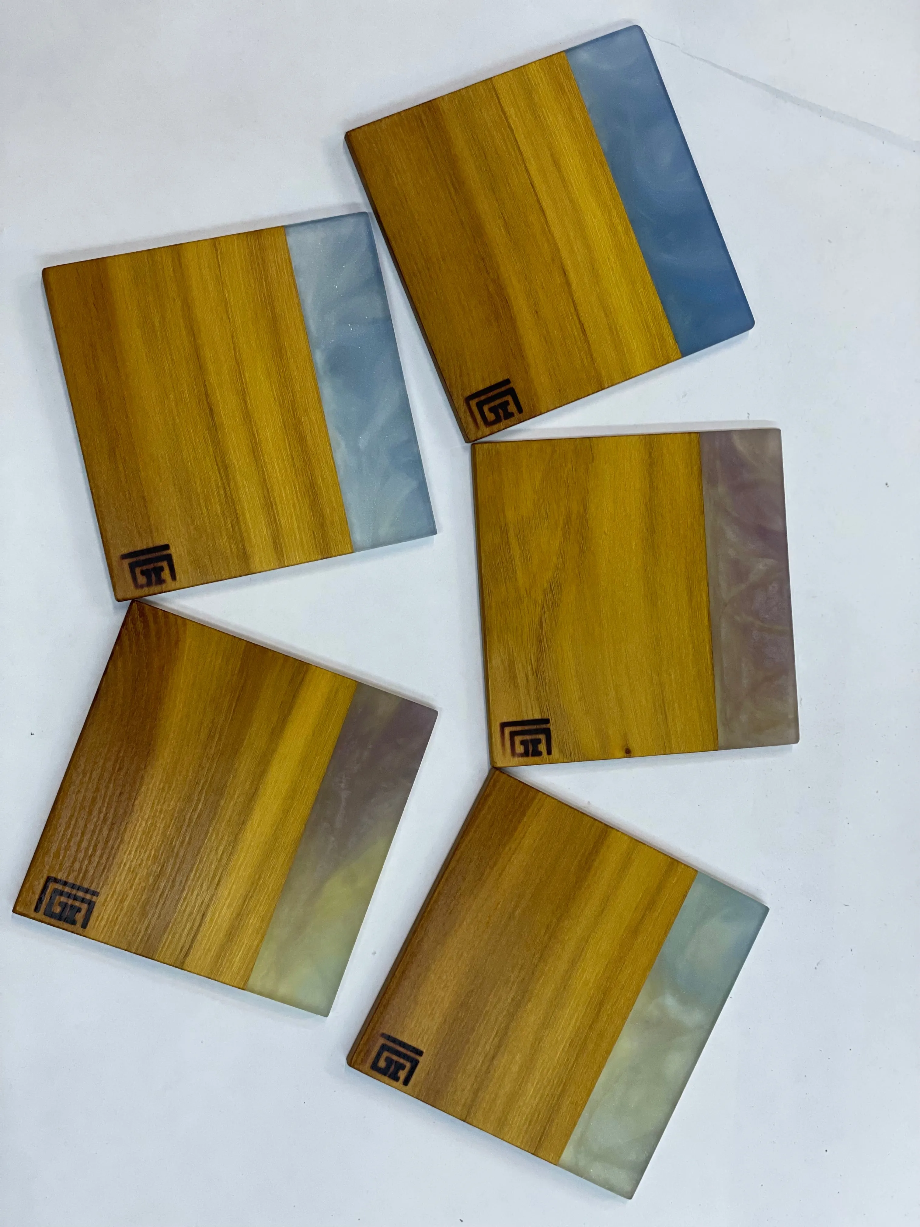 Coasters with wood and epoxy - C2