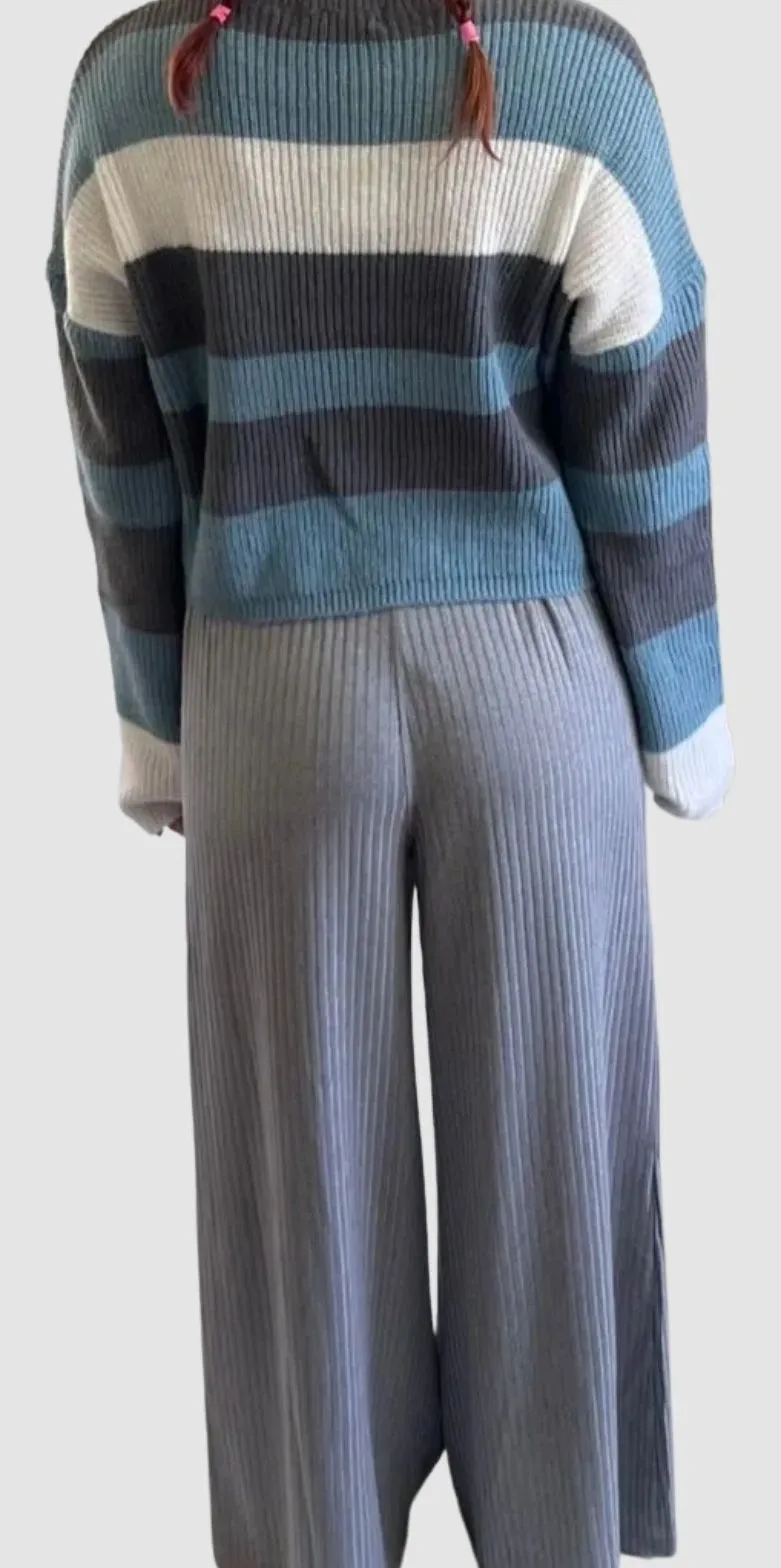 Color Block Cropped Sweater