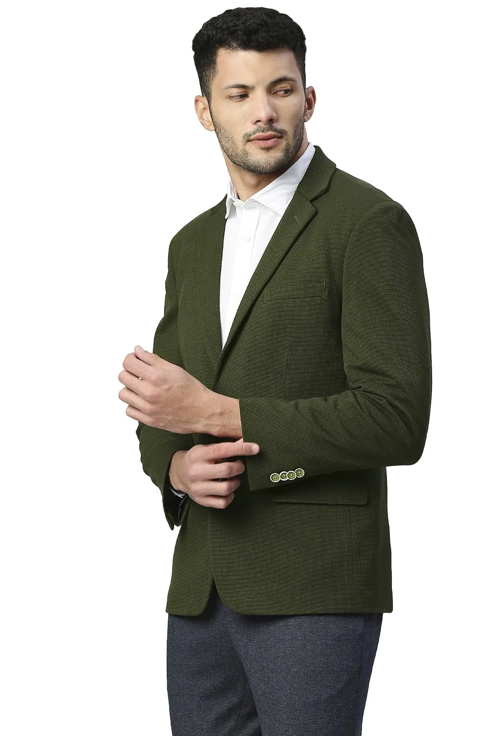 Comfort Fit Polyester Stretch Knit Blazers