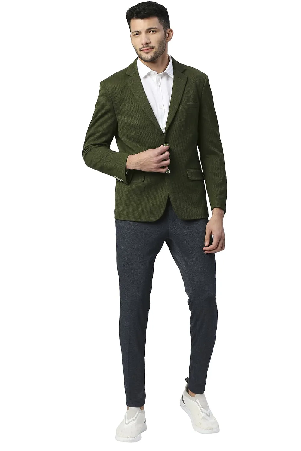 Comfort Fit Polyester Stretch Knit Blazers