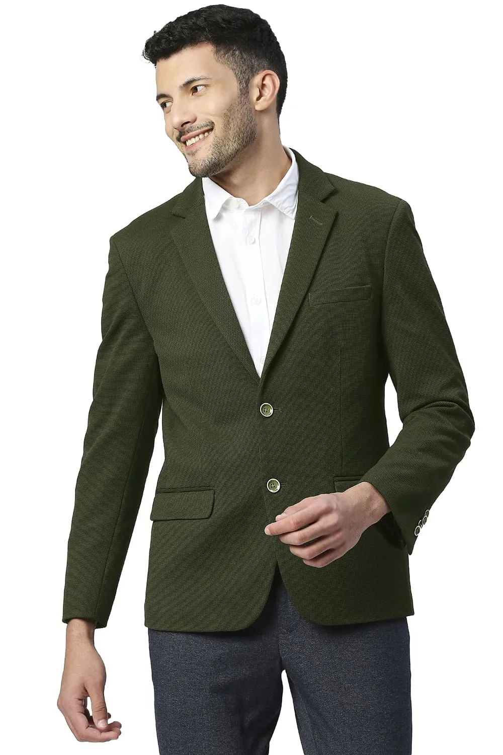 Comfort Fit Polyester Stretch Knit Blazers