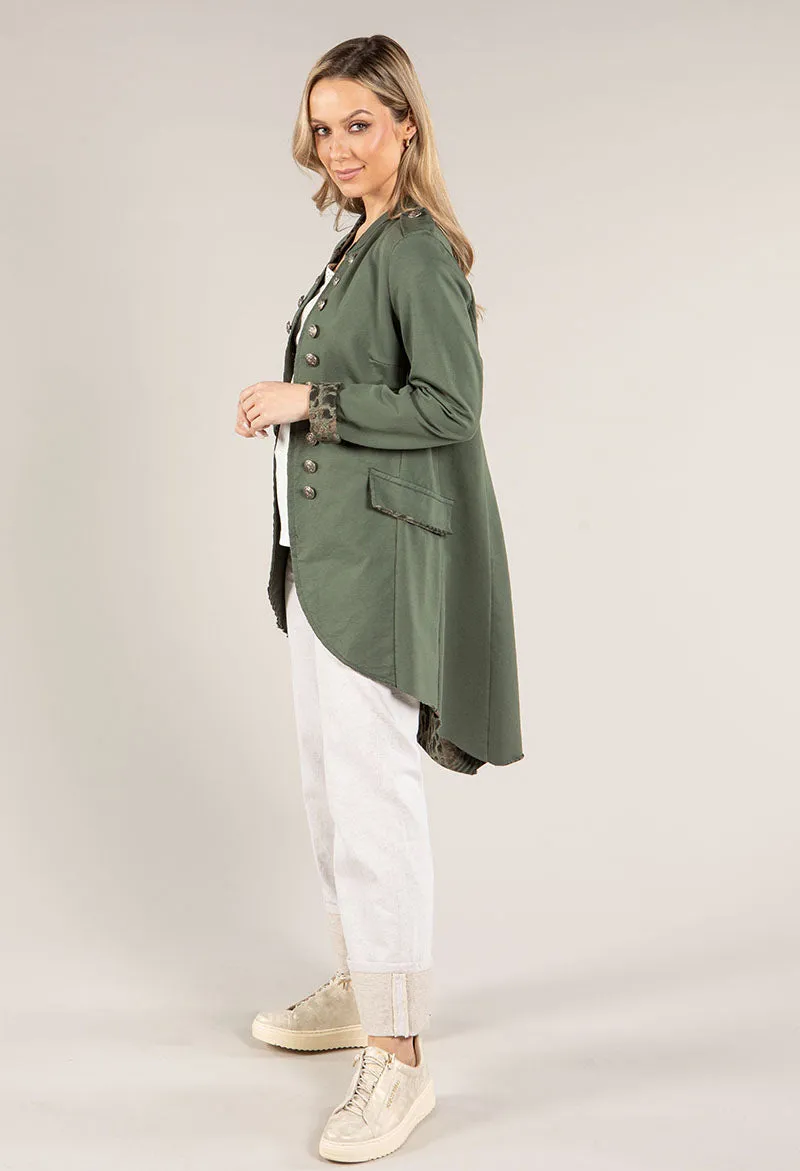Contrast Lining Military Jacket