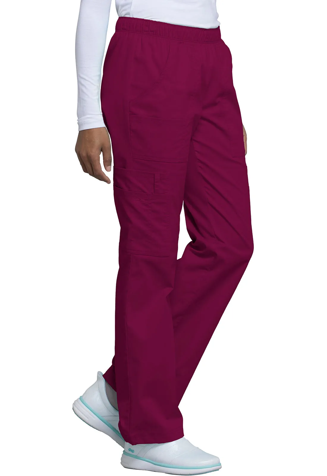 Core Stretch 4005 Mid Rise Pull-On Cargo Pants Wine