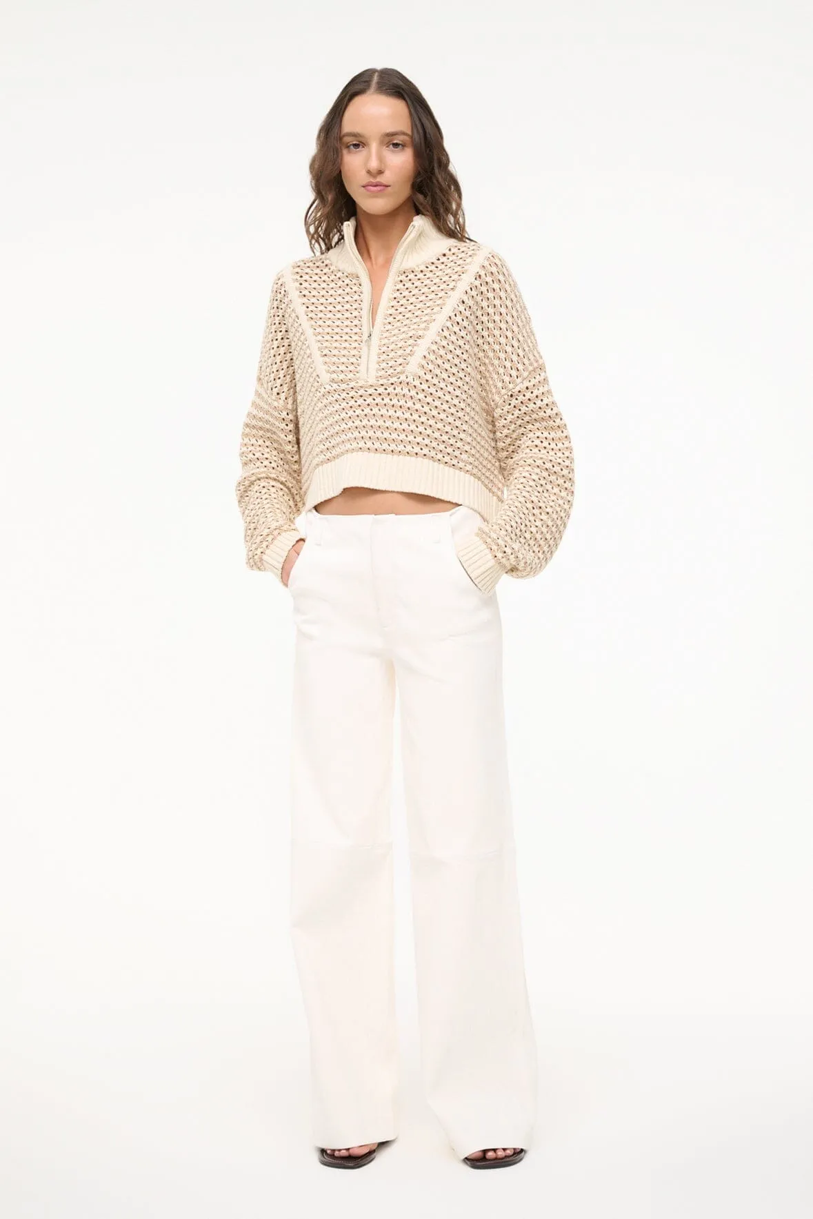 CROPPED HAMPTON SWEATER | BREEZE CREME