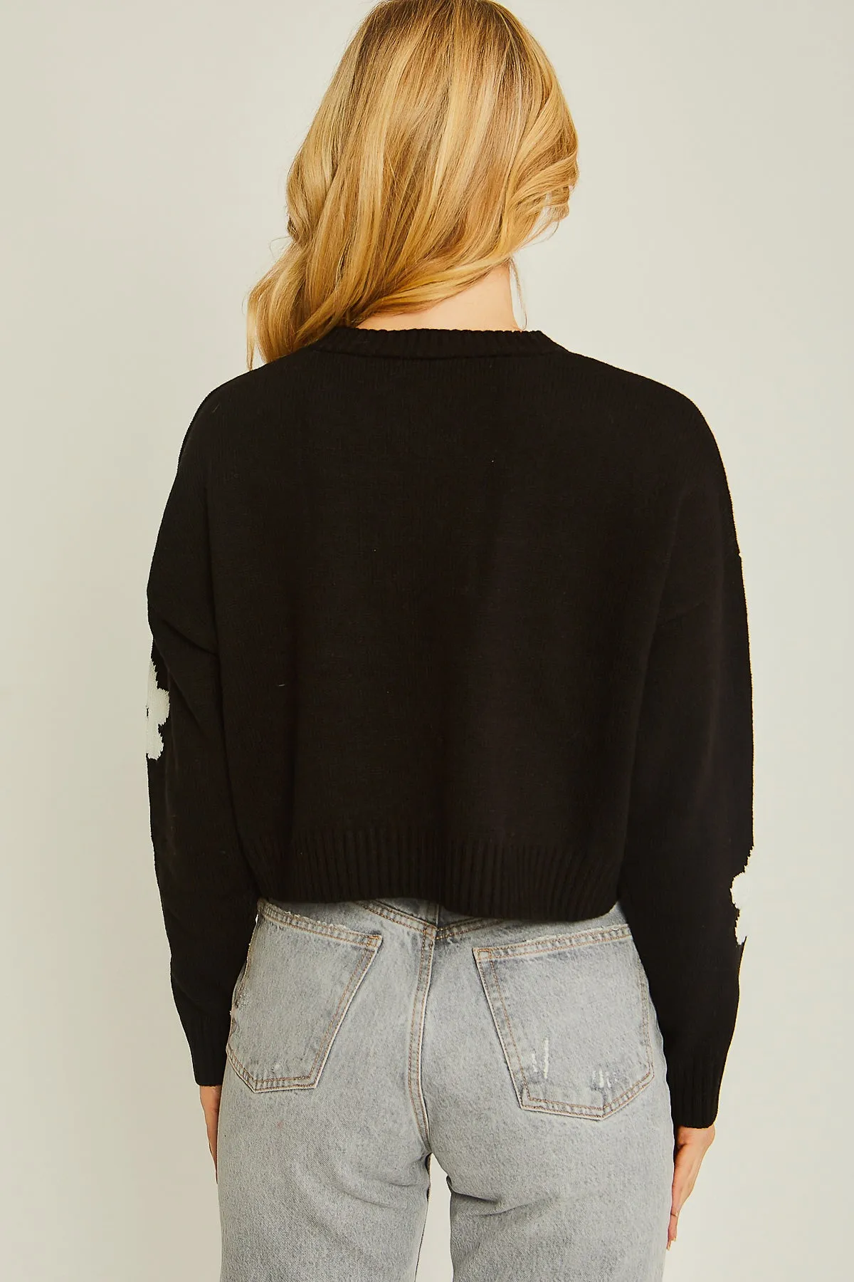 Daisy cropped sweater BLACK