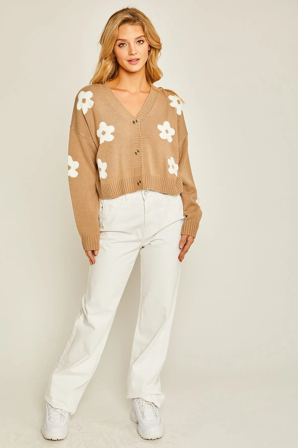 Daisy cropped sweater Khaki