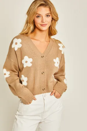 Daisy cropped sweater Khaki