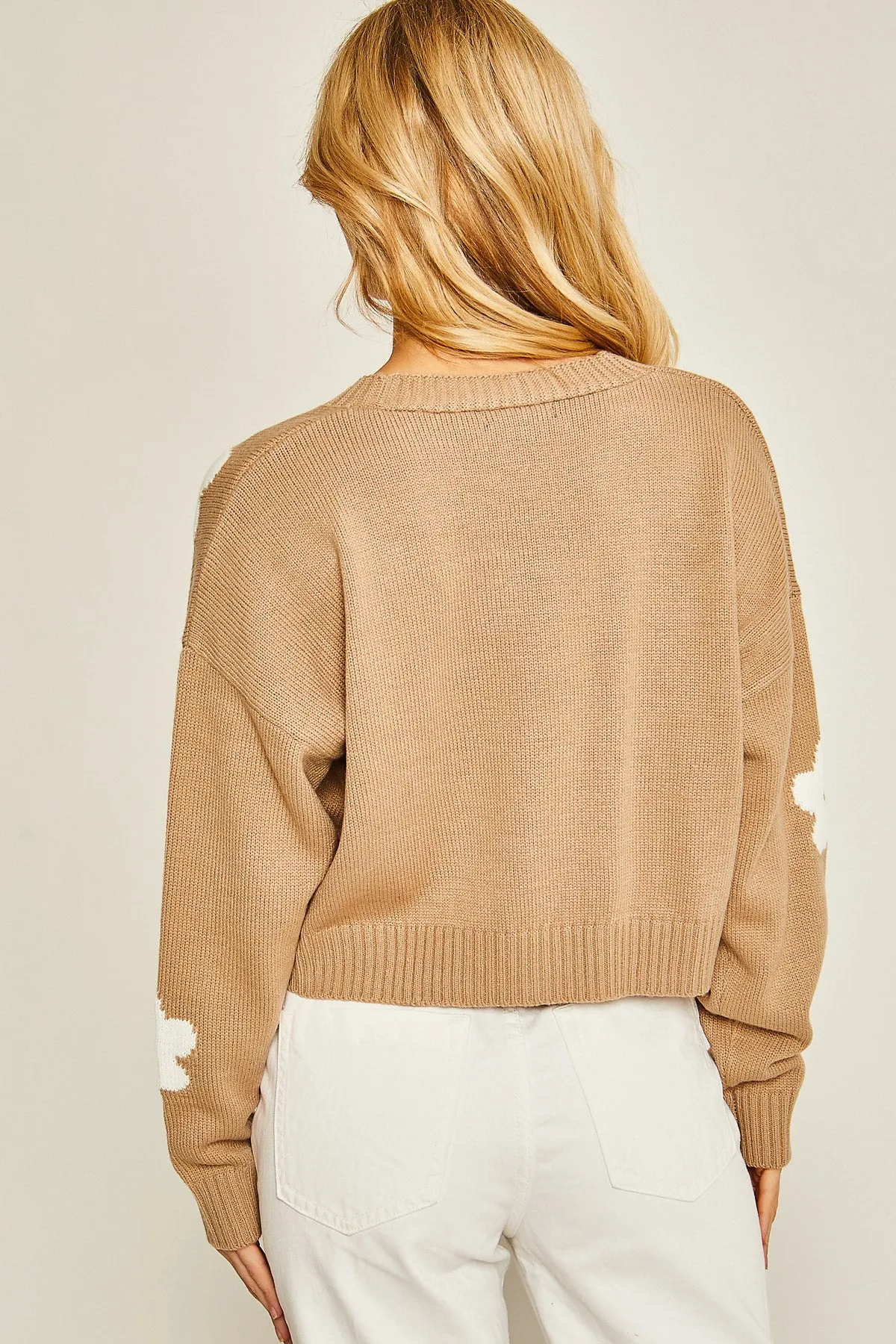 Daisy cropped sweater Khaki