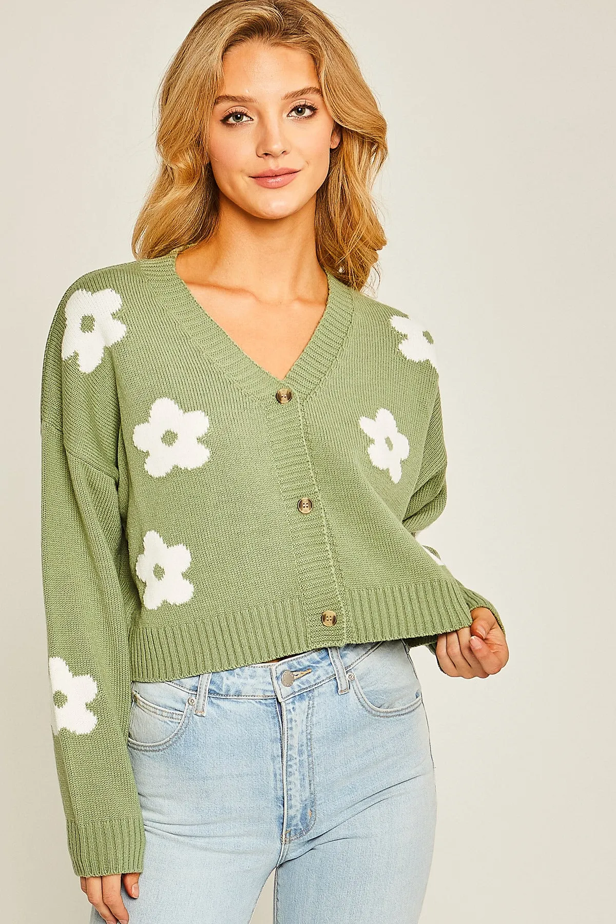 Daisy cropped sweater LEAF