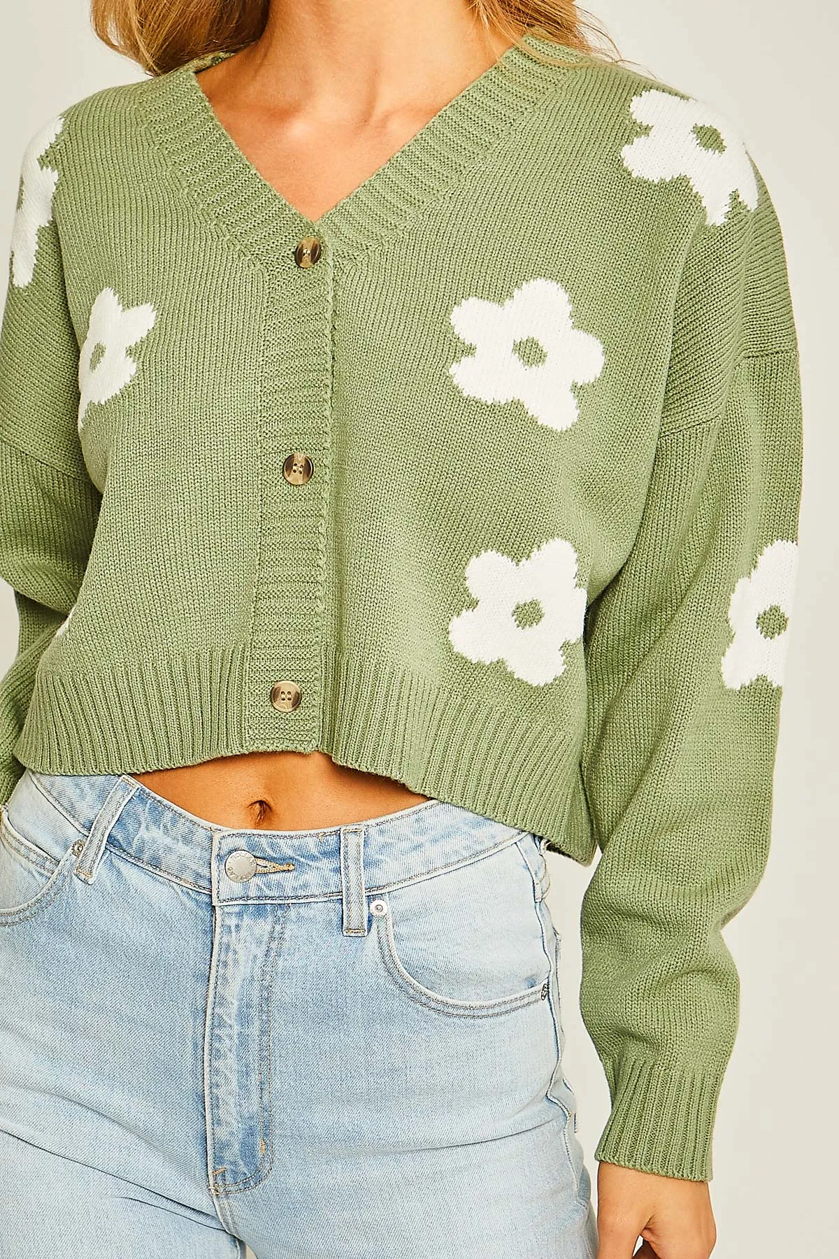 Daisy cropped sweater LEAF