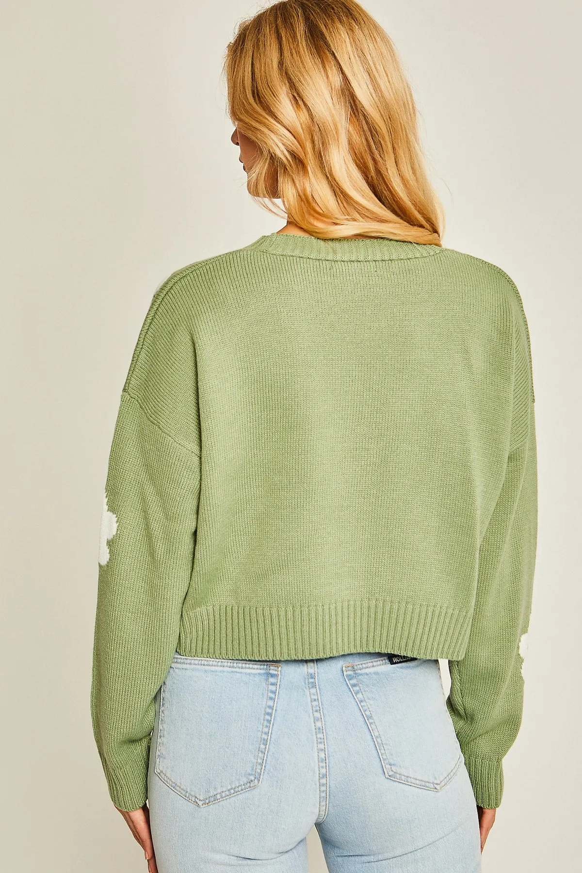 Daisy cropped sweater LEAF