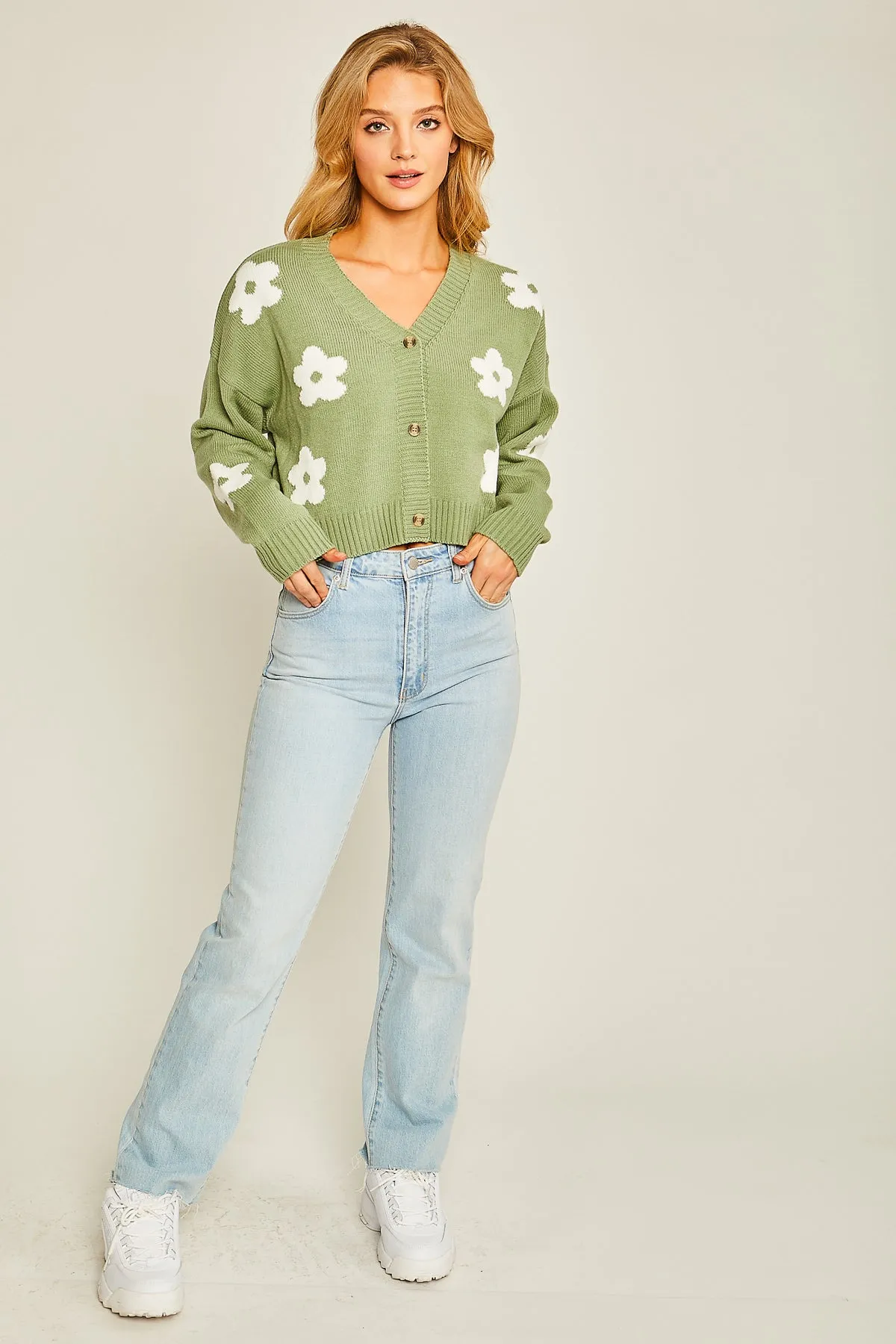 Daisy cropped sweater LEAF